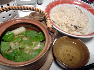 マツタケご飯　土瓶蒸し